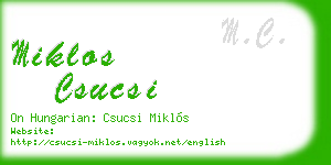 miklos csucsi business card
