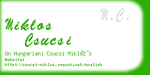 miklos csucsi business card